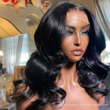 Cheap Body Wave Raw Brazilian Virgin Cuticle Aligned Human Hair Hd Full Lace Front Wig Swiss Lace Closure Wig For Black Women
